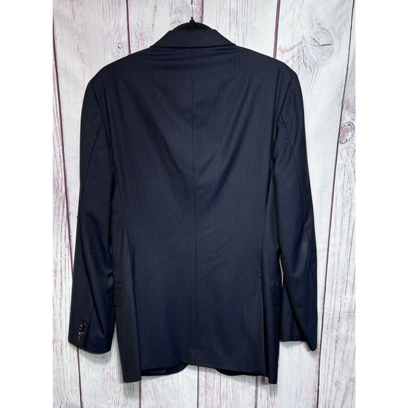 Men's M.J. Bale Navy Blue Wool 2-Button Double Vented Blazer Jacket Size 38 - Picture 2 of 13